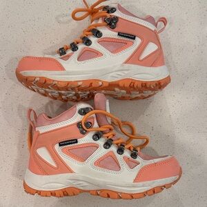 Kids Waterproof Hiking Sneakers - Coral/White